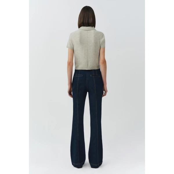 Twila Cashmere Polo in Stone - Image 5