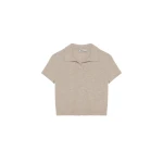 SIMKHAI Twila Cashmere Polo in Stone