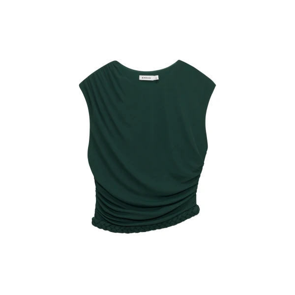 Valen Draped Jersey Top in Everglade