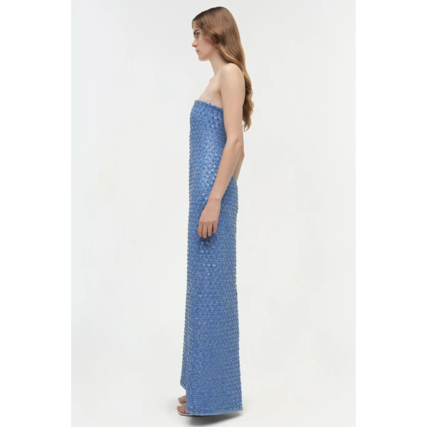 Vanessa Embellished Bustier Midi Dress in Periwinkle - Image 5