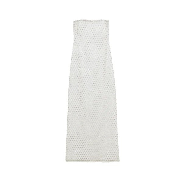 Vanessa Embellished Bustier Midi Dress in White