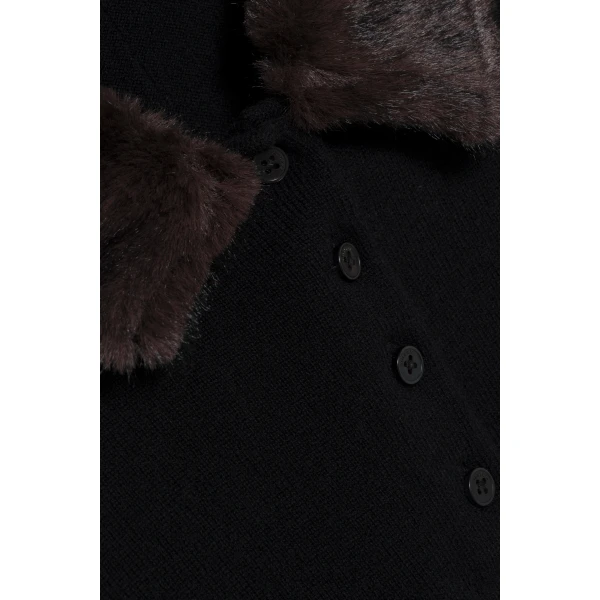 Vayla Wool Cashmere Polo in Black Chocolate Multi - Image 6