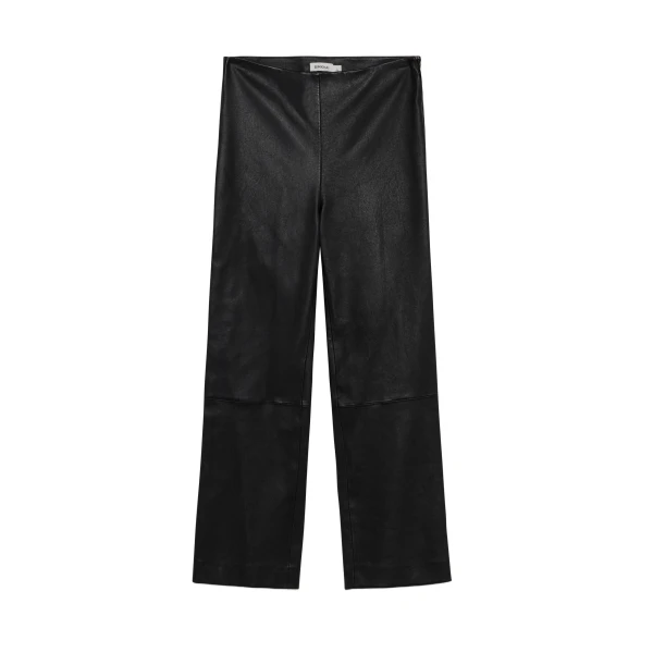 SIMKHAI Veda Cropped Leather Pant in Black