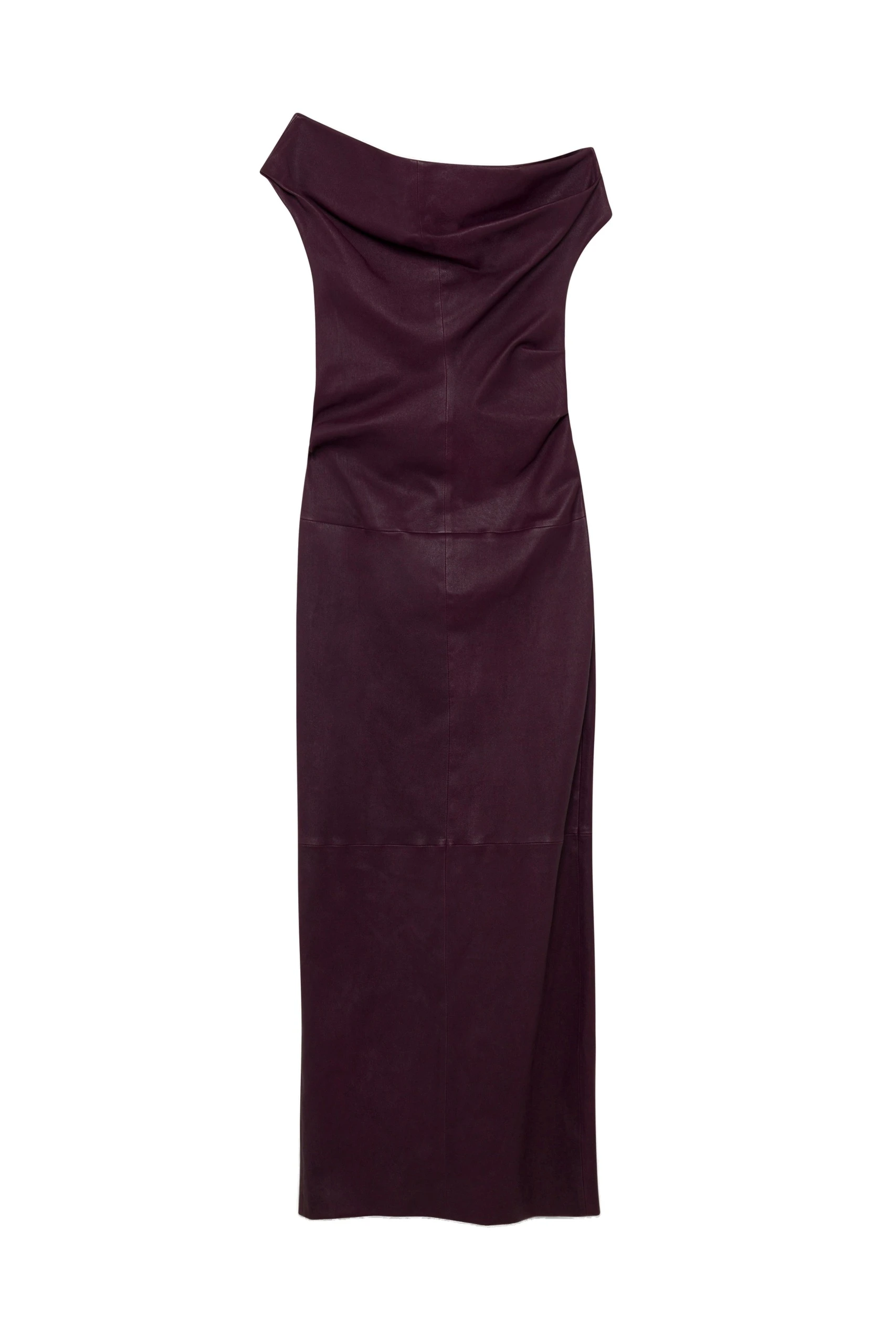 SIMKHAI Vessia Leather Midi Dress in Fig SIMKHAI Vessia Leather Midi Dress in Fig