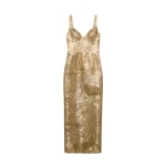 SIMKHAI Viella Metallic Jacquard Gown in Gold