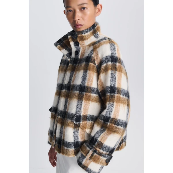 Virelle Plaid Jacket in Cream Multi - Image 6