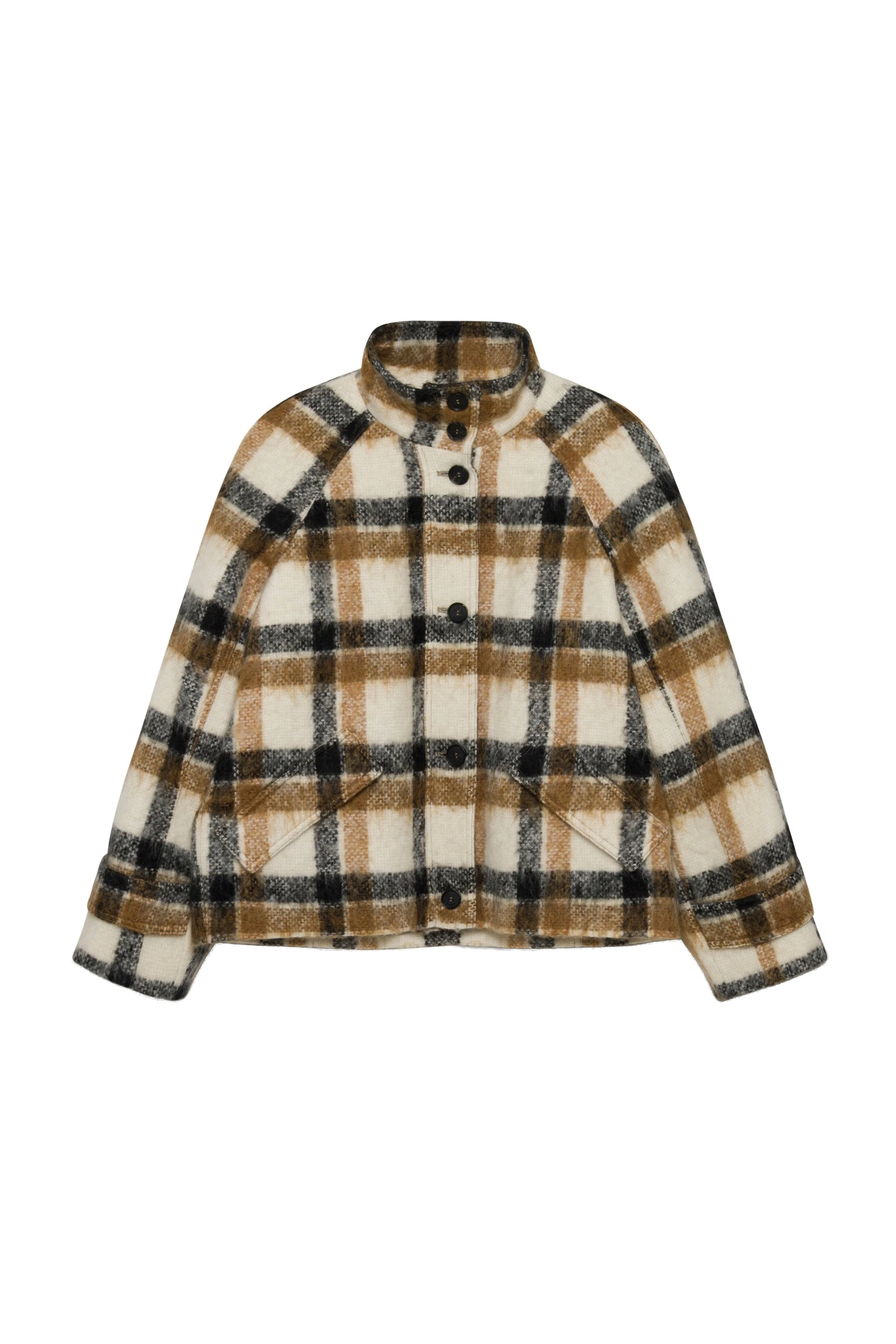SIMKHAI Virelle Plaid Jacket in Cream Multi SIMKHAI Virelle Plaid Jacket in Cream Multi