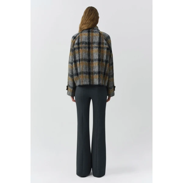Virelle Plaid Jacket in Grey Multi - Image 5