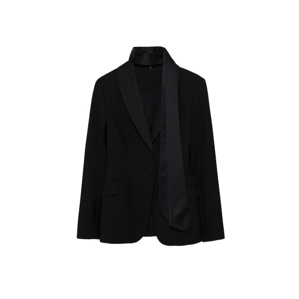 SIMKHAI Viveka Collarless Jacket in Black