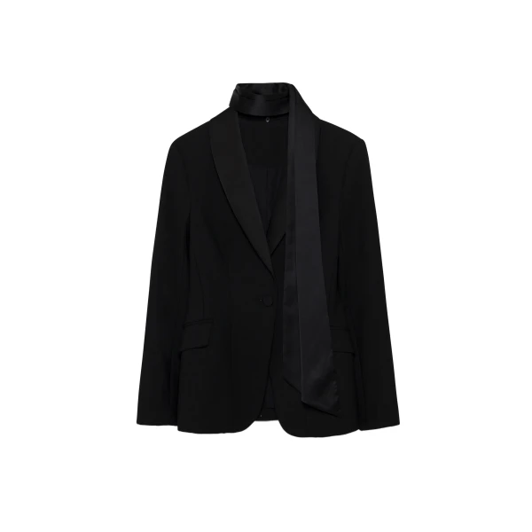Viveka Collarless Jacket in Black