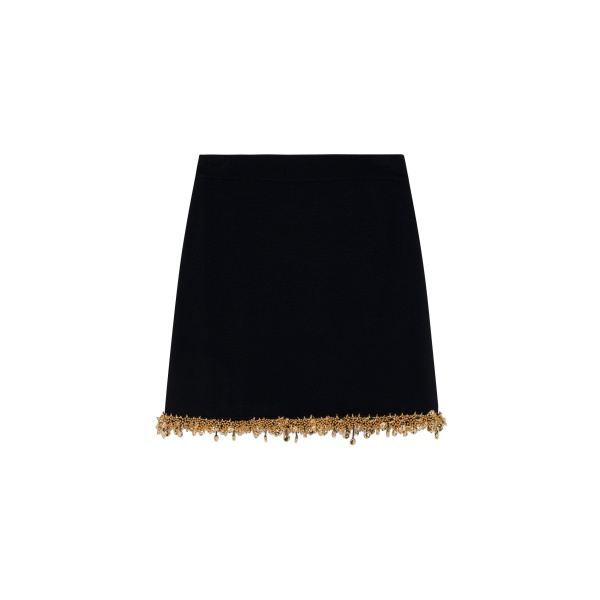 SIMKHAI Wendy Compact Knit Mini Skirt in Black Gold