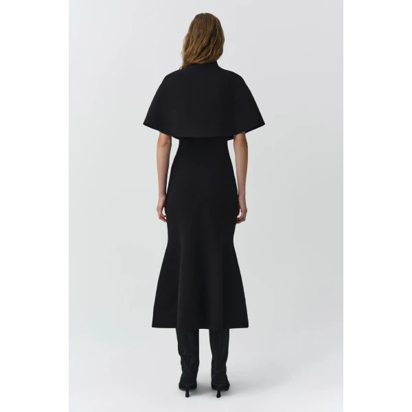 Zev Compact Knit Midi Skirt in Black - Image 5
