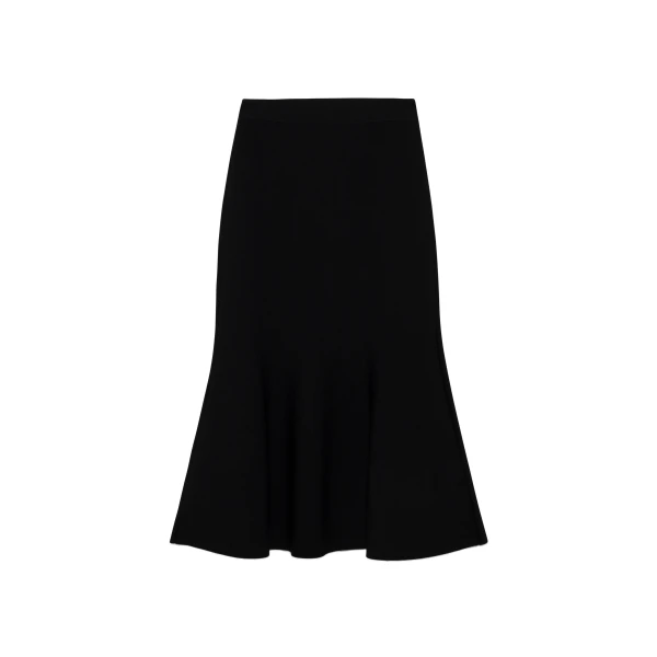 SIMKHAI Zev Compact Knit Midi Skirt in Black