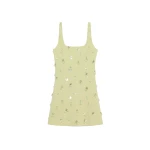 SIMKHAI Ziva Embellished Crepe Mini Dress in Leaf