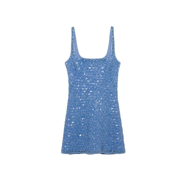 Ziva Embellished Mini Dress in Periwinkle
