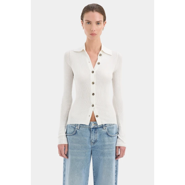 SIR the Label Aela Cardigan in Ivory | Cardigan | Luxury Shoes 