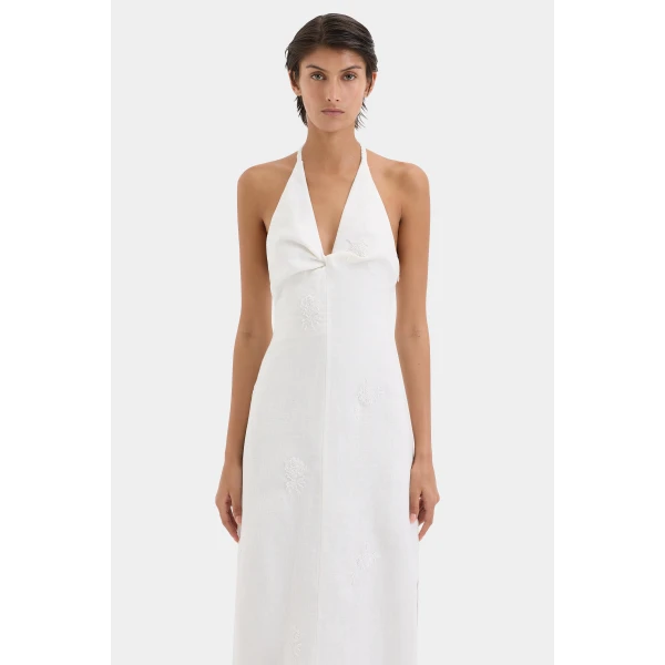 SIR the Label Alessandra Midi Dress in Ivory | Midi Dresses | Luxury Shoes 