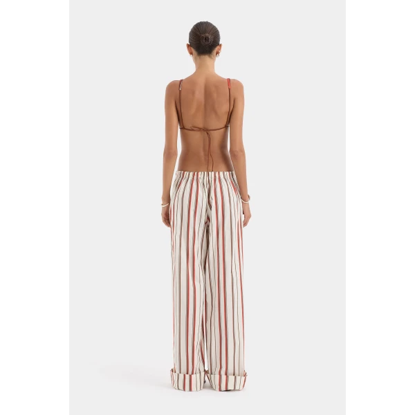 SIR the Label Alva Drawstring Pant in Laila Stripe | Pants | Luxury Shoes 