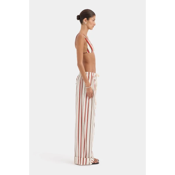 SIR the Label Alva Drawstring Pant in Laila Stripe | Pants | Luxury Shoes 