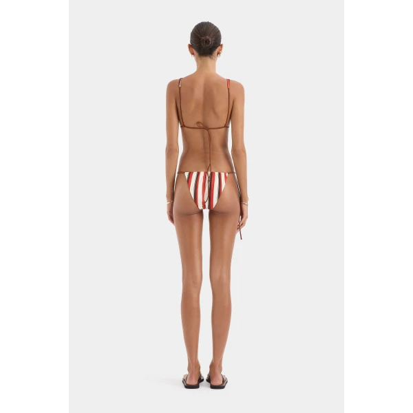 SIR the Label Alva Halter Triangle Top in Laila Stripe | Bikini | Luxury Shoes 