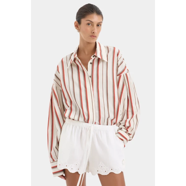 SIR the Label Alva Long Sleeve Shirt in Laila Stripe | Shirts | Luxury Shoes 