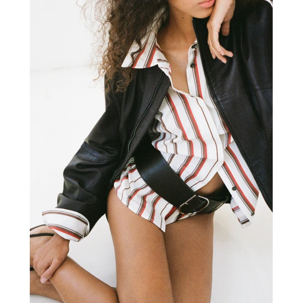 SIR the Label Alva Long Sleeve Shirt in Laila Stripe | Shirts | Luxury Shoes 