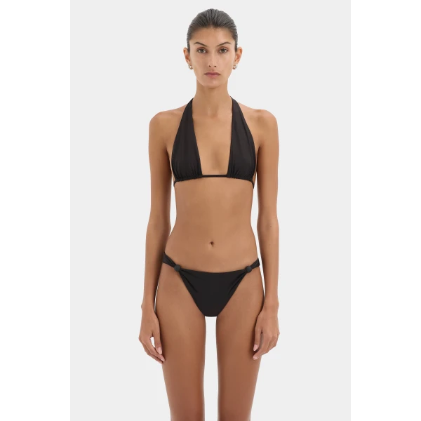 SIR the Label Amado Halter Triangle Top in Black | Bikini | Luxury Shoes 
