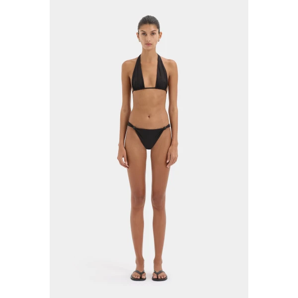 SIR the Label Amado Halter Triangle Top in Black | Bikini | Luxury Shoes 