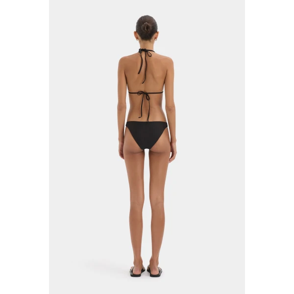 SIR the Label Amado Halter Triangle Top in Black | Bikini | Luxury Shoes 