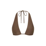 SIR the Label Amado Halter Triangle Top in Mocha | Bikini | Luxury Shoes 