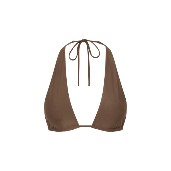 SIR the Label Amado Halter Triangle Top in Mocha | Bikini | Luxury Shoes 