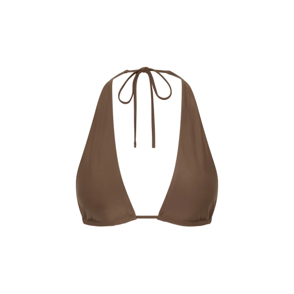 SIR the Label Amado Halter Triangle Top in Mocha | Bikini | Luxury Shoes 