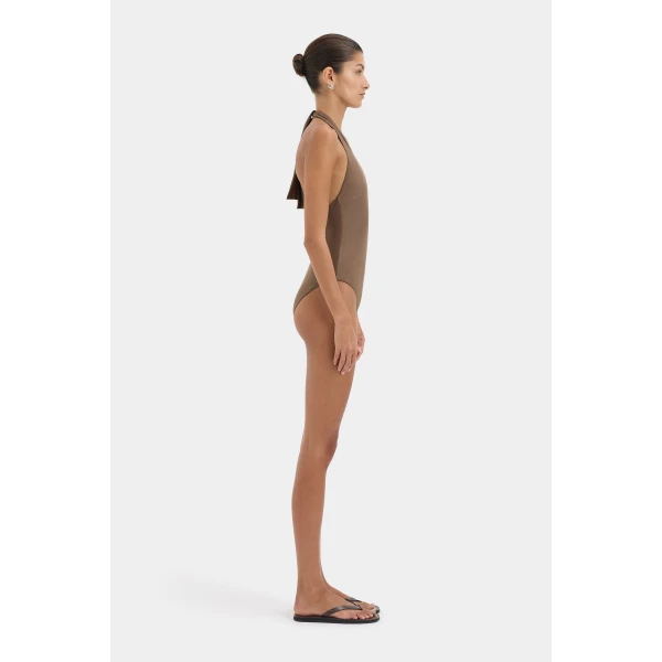 SIR the Label Amado Tie One Piece in Mocha | Swimsuits | Luxury Shoes 