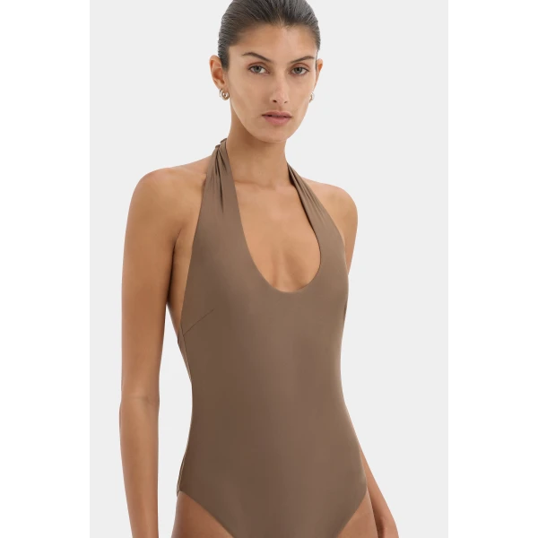 SIR the Label Amado Tie One Piece in Mocha | Swimsuits | Luxury Shoes 