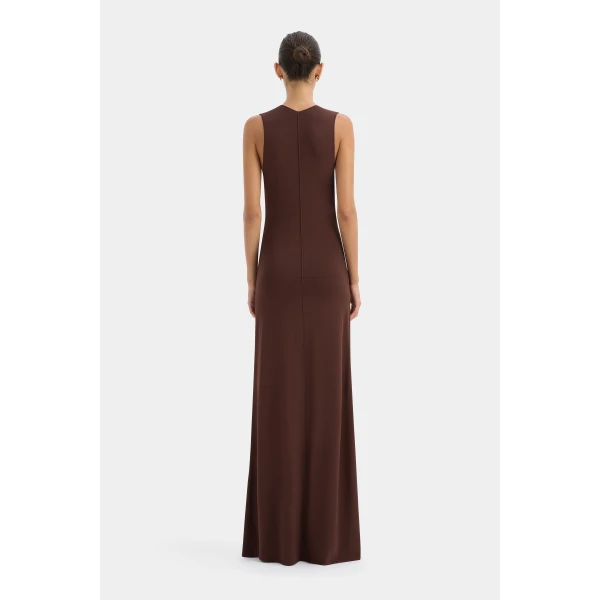 SIR the Label Apolline Maxi Dress in Dark Chocolate | Maxi Dresses | Luxury Shoes 