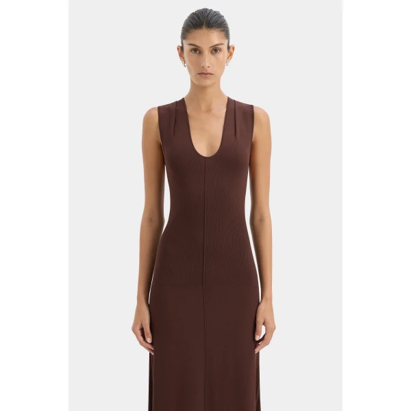 SIR the Label Apolline Maxi Dress in Dark Chocolate | Maxi Dresses | Luxury Shoes 