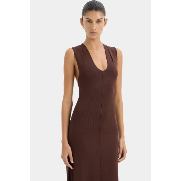 SIR the Label Apolline Maxi Dress in Dark Chocolate | Maxi Dresses | Luxury Shoes 
