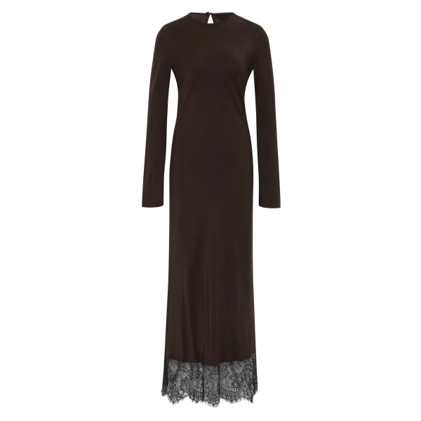 SIR the Label Aries Long Sleeve Gown in Bitter Chocolate | Evening Gowns | Luxury Shoes 