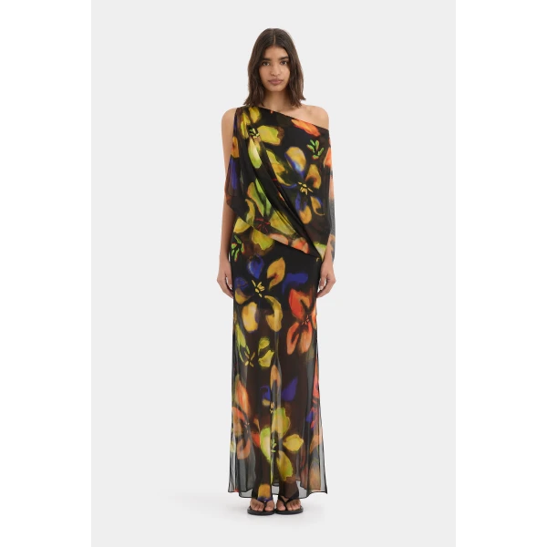 SIR the Label Arisa Maxi Dress in Blur Poppy | Maxi Dresses | Luxury Shoes 