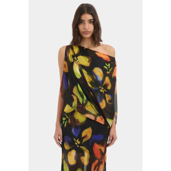 SIR the Label Arisa Maxi Dress in Blur Poppy | Maxi Dresses | Luxury Shoes 