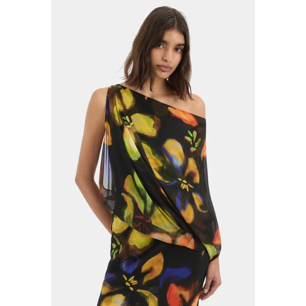 SIR the Label Arisa Maxi Dress in Blur Poppy | Maxi Dresses | Luxury Shoes 