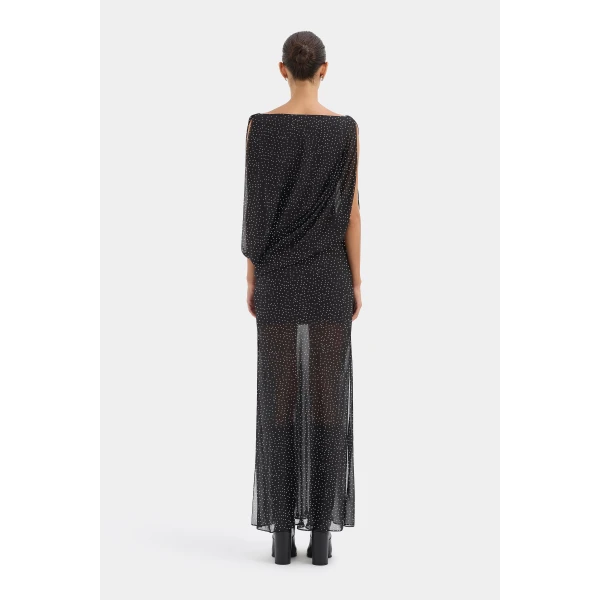 SIR the Label Arisa Maxi Dress in Polka Dot Nero | Maxi Dresses | Luxury Shoes 