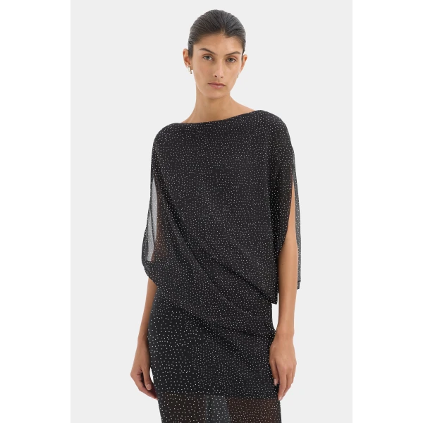 SIR the Label Arisa Maxi Dress in Polka Dot Nero | Maxi Dresses | Luxury Shoes 