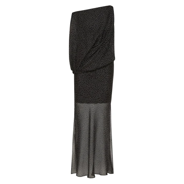 Arisa Maxi Dress in Polka Dot Nero
