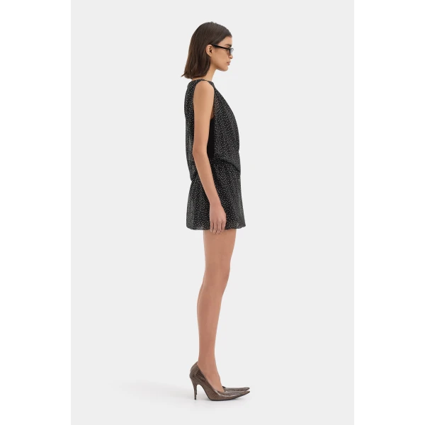 SIR the Label Arisa Mini Dress in Polka Dot Nero | Mini Dresses | Luxury Shoes 
