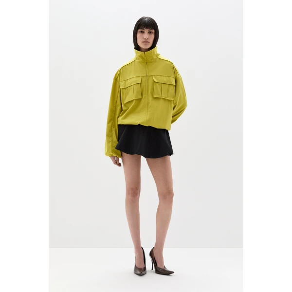 SIR the Label Arla Bomber Jacket in Chartreuse | Jackets | Luxury Shoes 