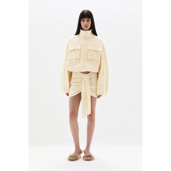 SIR the Label Arla Bomber Jacket in Cream | Jackets | Luxury Shoes 