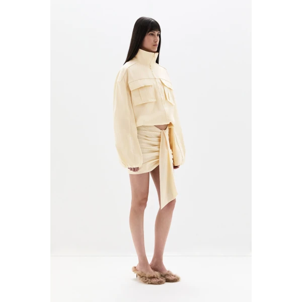 SIR the Label Arla Bomber Jacket in Cream | Jackets | Luxury Shoes 