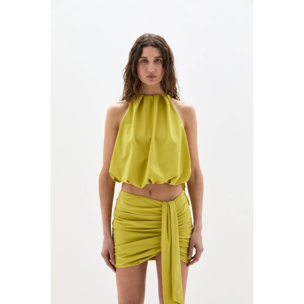 SIR the Label Arla Bubble Top in Chartreuse | Tops | Luxury Shoes 