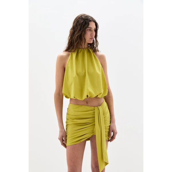 SIR the Label Arla Bubble Top in Chartreuse | Tops | Luxury Shoes 